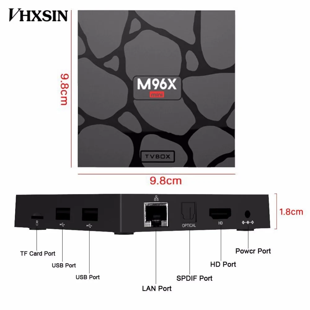 VHXSIN M96X Mini 2 Гб RAM 16 ROM Android 7 1 TV Box Amlogic S905X Quad Core II|ТВ-приставки и медиаплееры| |