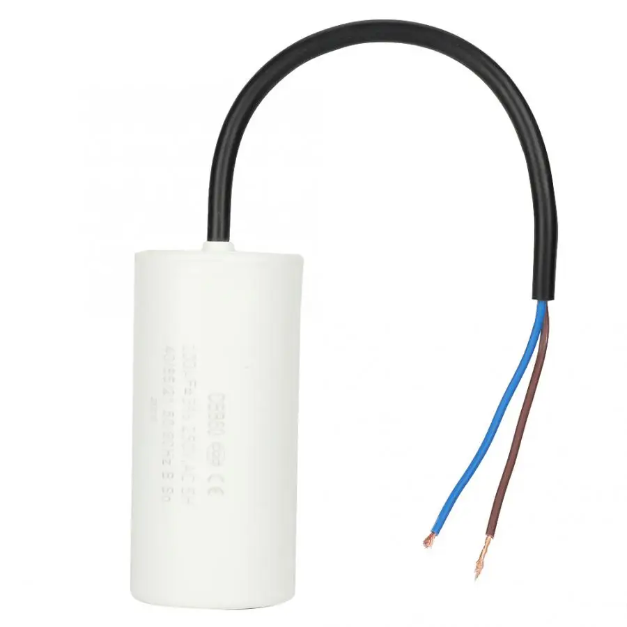 CBB60 250V AC 100 мкФ 50/60Hz конденсатор с проводным выводом для воздушного компрессора