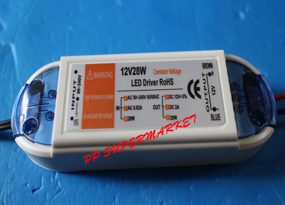 12 вольт Питание 12V Светодиодный драйвер 18 Вт 28 48 72 100W AC 110V 220V DC освещение