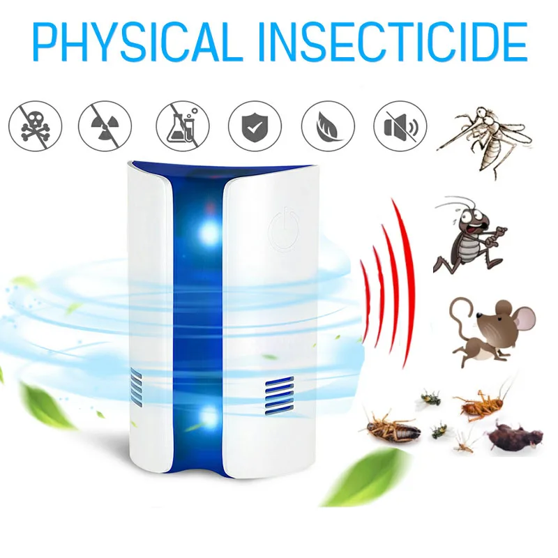 3Pcs Ultrasonic Anti Mosquito Insect Repeller Rat Mouse Cockroach Pest Reject Repellent EU/US Plug Control | Дом и сад