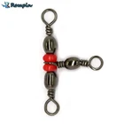 Rompin 20 шт.лот 3-сторонняя рыболовная Скалка, латунный цилиндр, тройные Вертлюги, подшипник, соединитель, твердое кольцо, рыболовные снасти, аксессуары