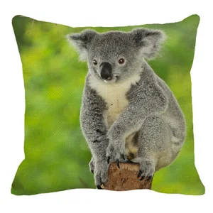 XUNYU Милая льняная наволочка Koala декоративная наволочка с животным рисунком домашний диван квадратная наволочка для подушки 45x45 см AC083