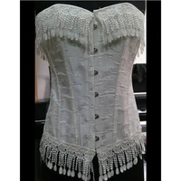 plus size elegant high quality luxurious beaded fringed embroidered overbust corset slimming waist korsett for women korset