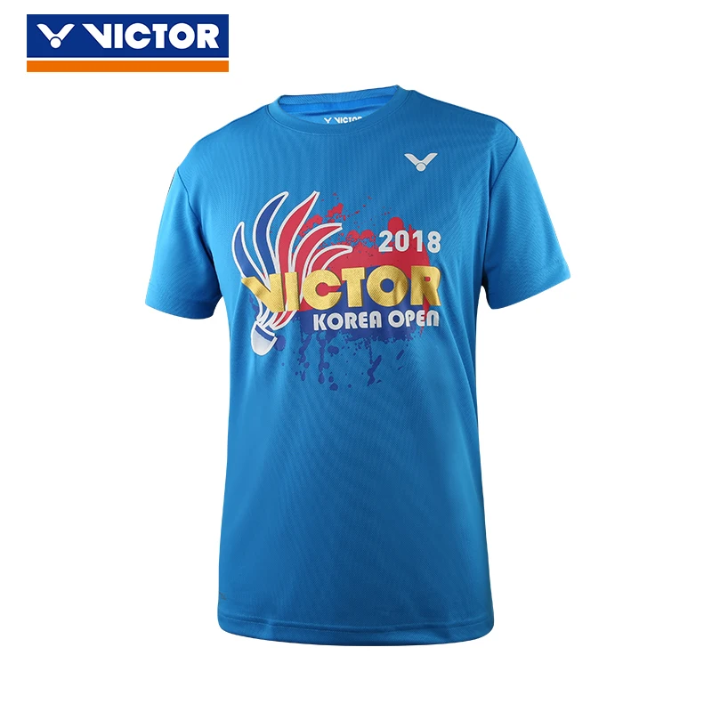 Мужские футболки для бадминтона Victor из 100% полиэстера быстросохнущая Спортивная