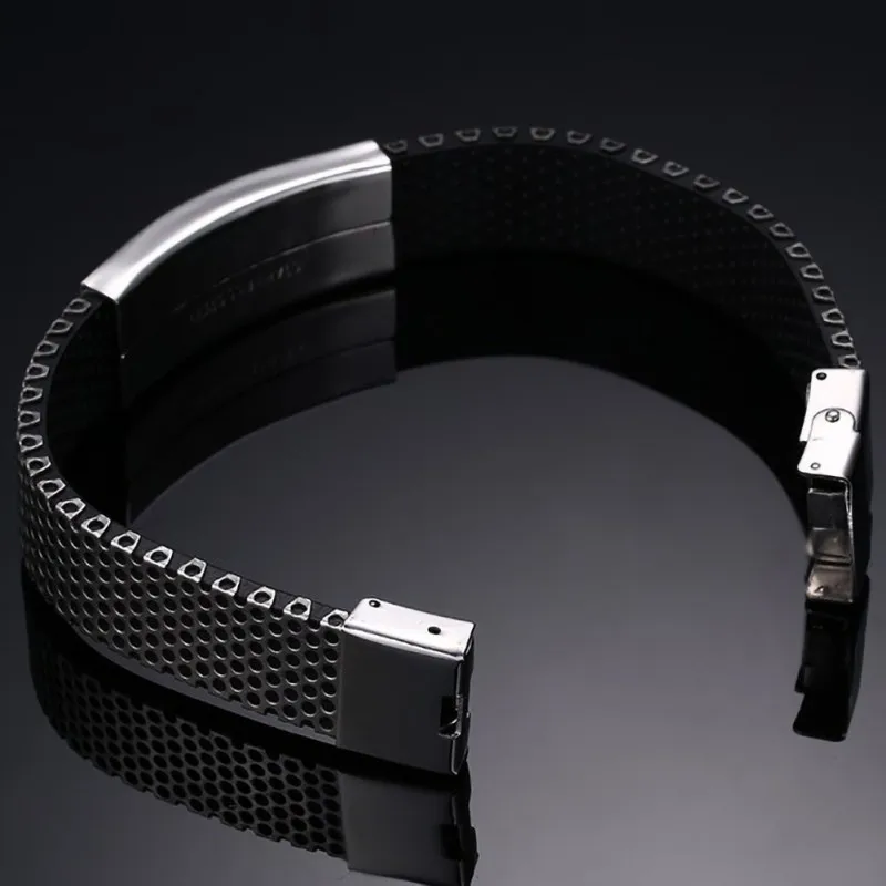 Moresave PACEMAKER Mens Medical Alert ID Bracelets Black Stainless Steel Pain Relief Energy Emergency Reminder Smart