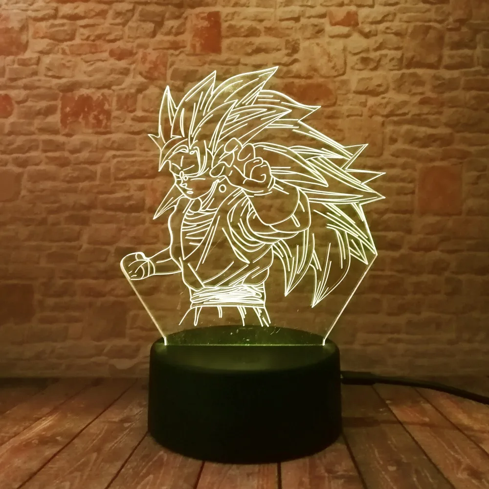 Luminaria Dragon Ball Z Super Saiyan 3d лампа с обезьяной Сон Гоку светодиодная 7 меняющимися