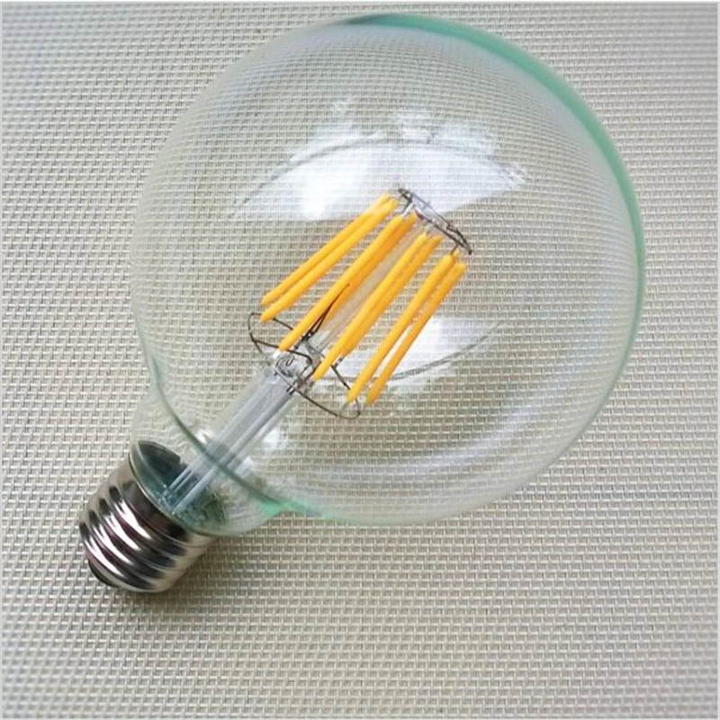 Диммируемая Светодиодная лампа накаливания G95 большой светильник с нитью 4 Вт 6 8 10