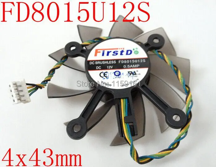 Видеокарта FD8015U12S 4pin 12V 0.5A 75 мм 4x43мм для ASUS HD6770 вентилятор бесплатная доставка|fan