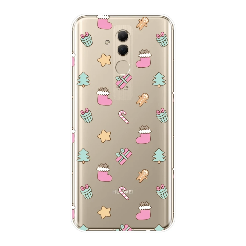 Чехол для Huawei Mate 9 10 20 Lite Мягкая силиконовая задняя крышка с рождественским оленем