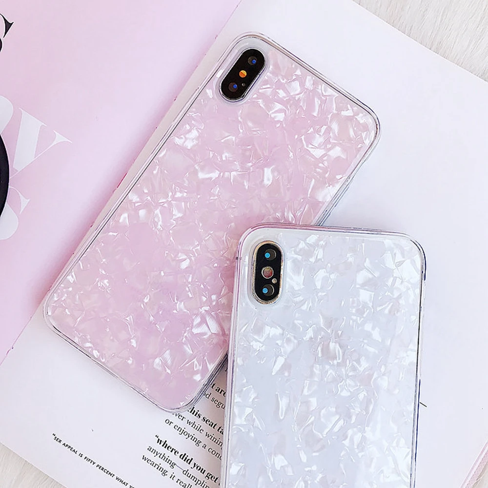Для iPhone 7 8 Plus глянцевый мраморный чехол для XR XS Max ультра тонкий телефона X