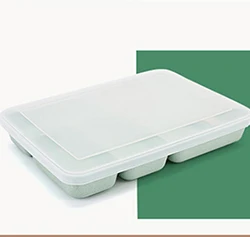 MICCK Microwavable Ланч-бокс для студентов, для пикника, офиса, школы, пшеницы, соломы, контейнер для еды, Экологичная теплоизоляция, Bento box - Цвет: Green