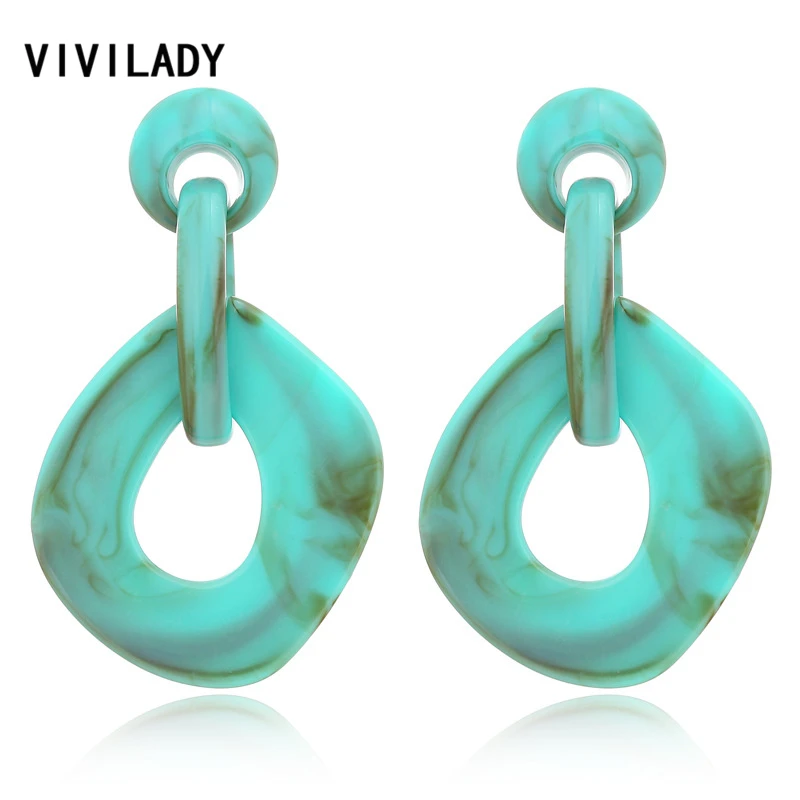 VIVILADY модные массивные квадратные Висячие серьги женские Геометрические