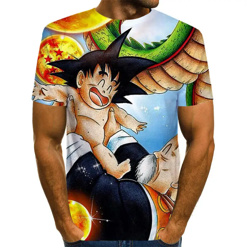 Dragon Ball Z Ultra Instinct God Son Goku Super Saiyan Men Tshirt 3D Printed Summer O-Neck Daily Casual Funny T shirt Plus Size