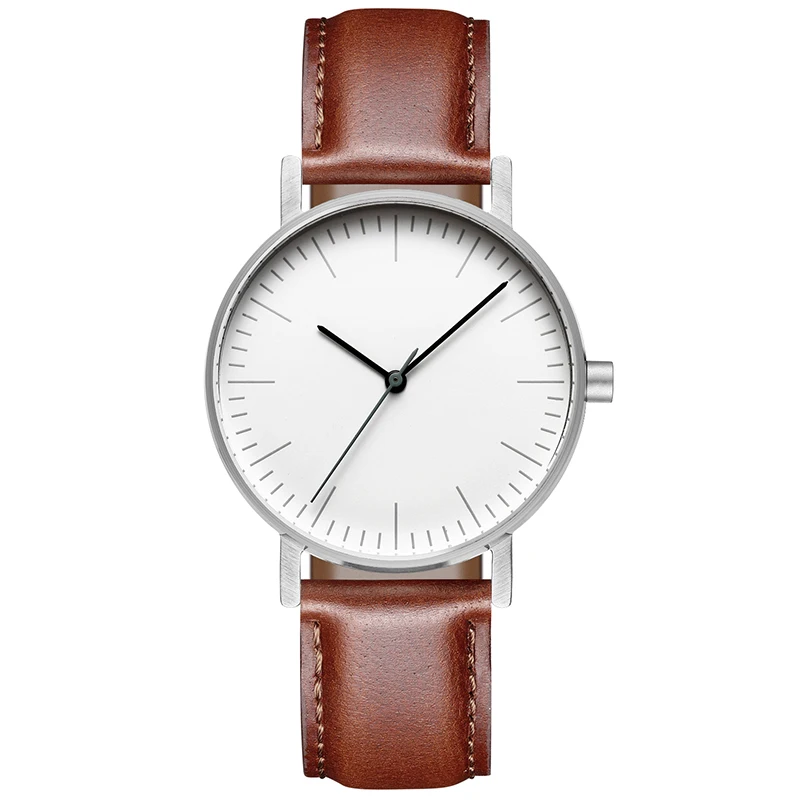 Bauhaus минималистичный стиль кожаные часы Swiss Rhonda 763 движение Минимальный 36 мм из нержавеющей стали Meshbelt Пара часы MY-H1
