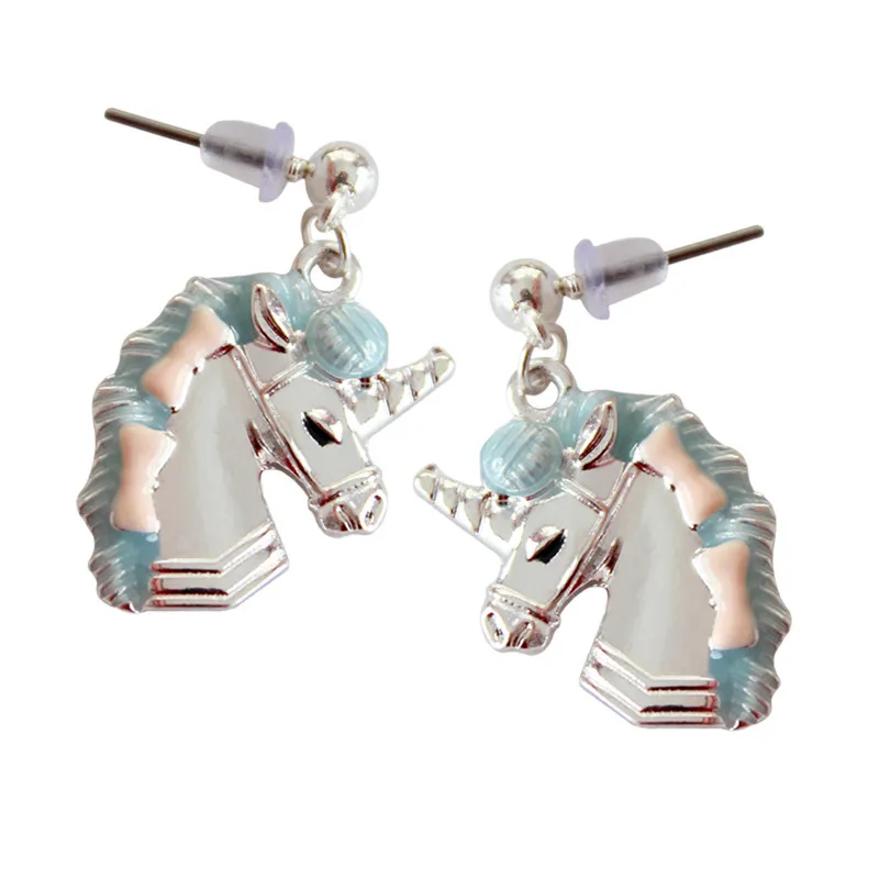 Женские серьги подвески с единорогом|earrings women|earrings wholesalewholesale earrings |