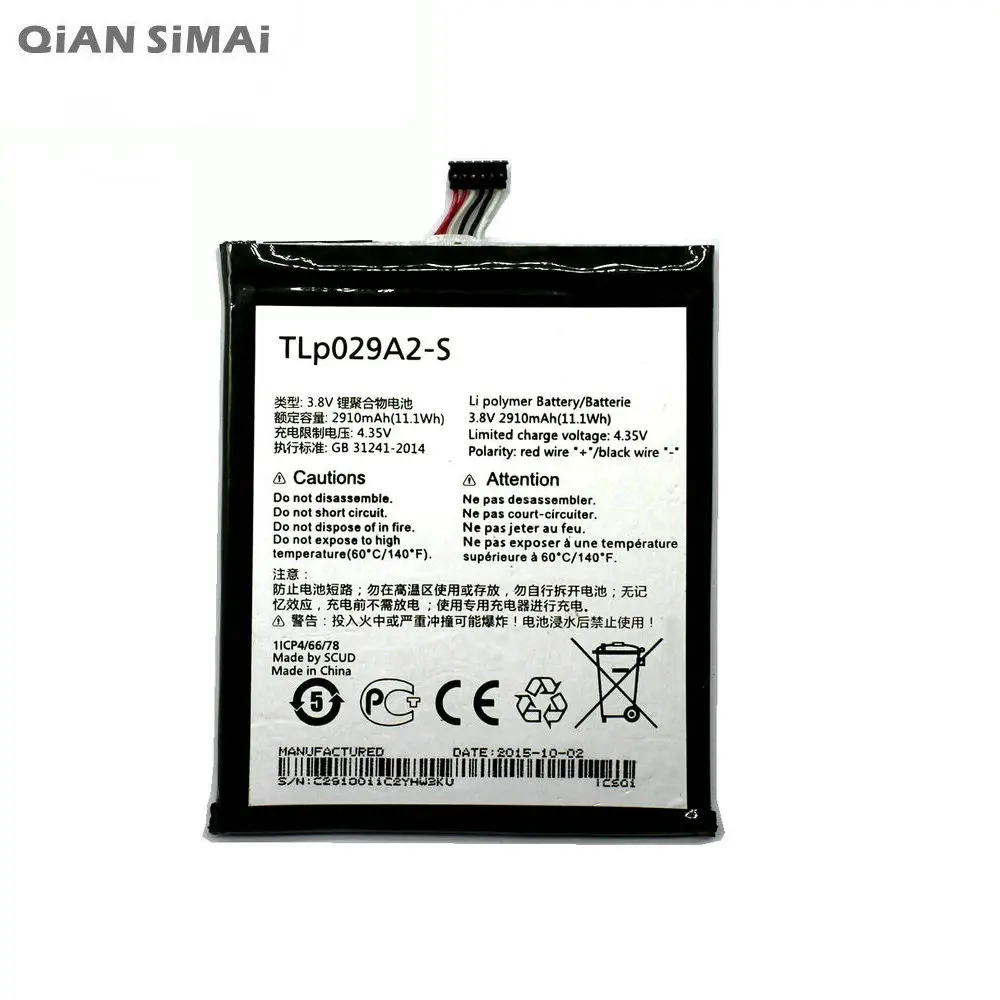 Оригинальный аккумулятор TLp029A2 2910 мА/ч + инструменты для Alcatel One Touch Idol 3 I806 6045Y 6045K