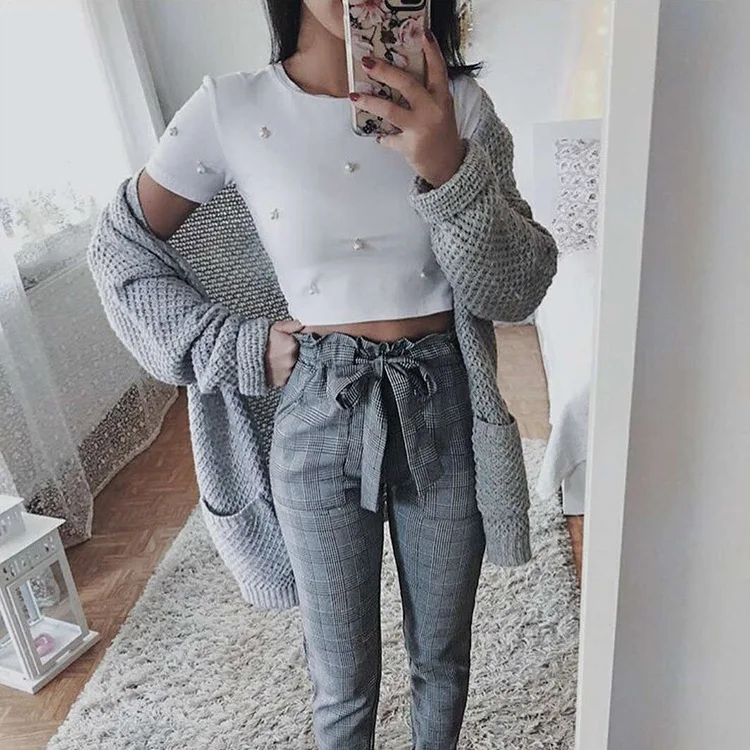 Casual Sweaters Fashion 2018 Women Turn-down Collar Long Sleeve Knitted Cardigan Solid Winter Tops for |