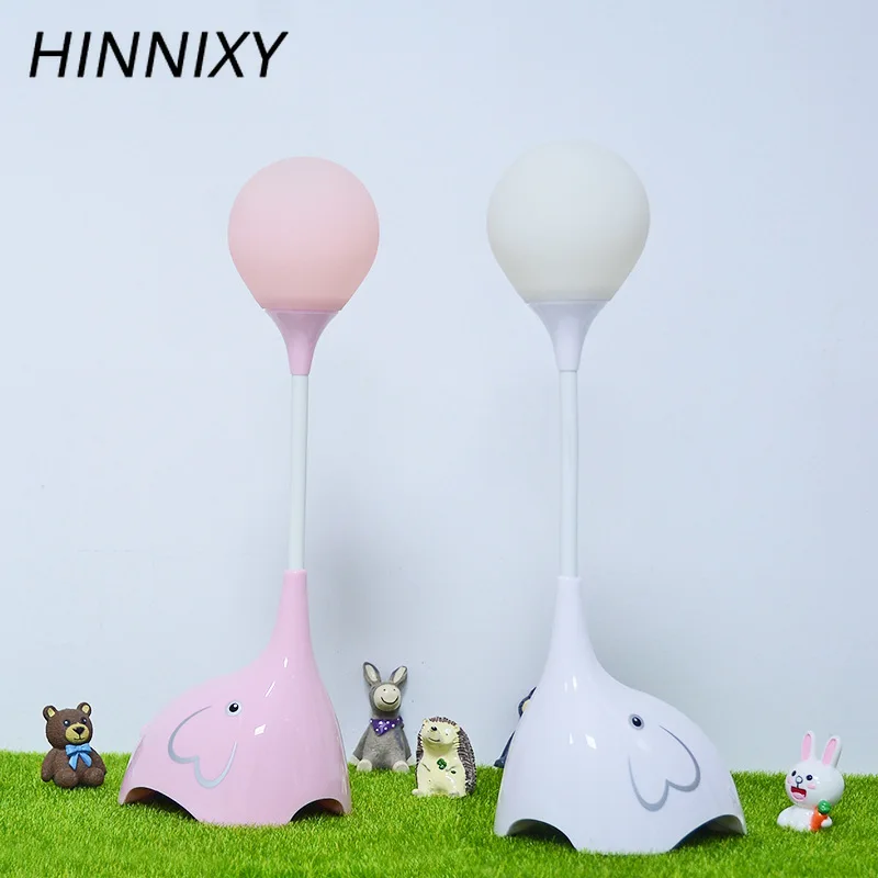 Hinnixy Настольная лампа с изображением слона белого синего розового цвета