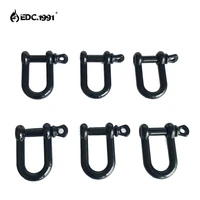 6pcs stainless steel u shape shackle adjustable anchor outdoor rope paracord bracelet buckle outdoor tool black
