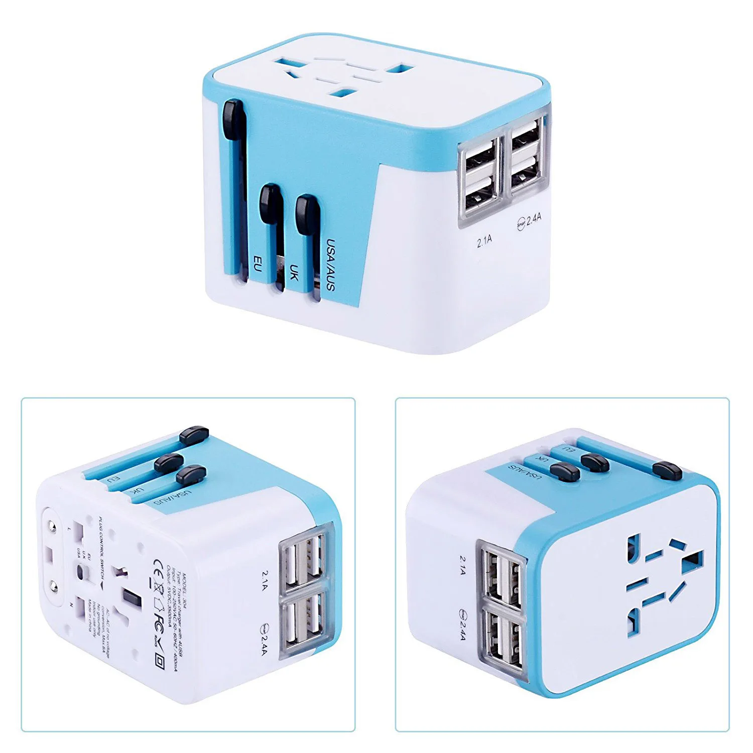 Адаптер питания для международных поездок-с 4 usb-портами работа-100-250 В адаптер-Тип