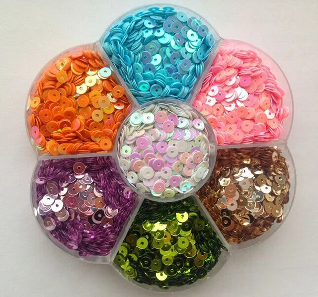 Новая модель 4 мм плоские круглые пайетки россыпью для шитья Свадебное Ремесло