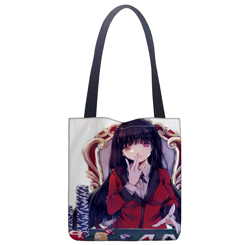 Аниме Сумка Kakegurui Модный мягкий тоут с открытым карманом и модным принтом
