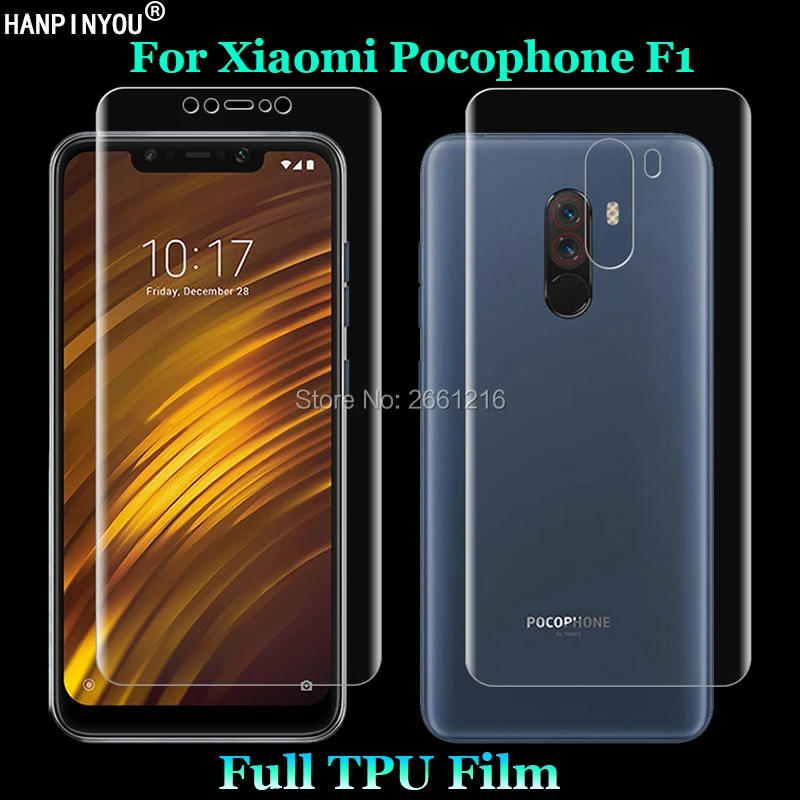 

Для Xiaomi Pocophone F1 / Poco F1 6,18 дюйма 2 шт. = передняя + задняя тонкая полное покрытие мягкая ТПУ пленка Взрывозащищенная защита экрана