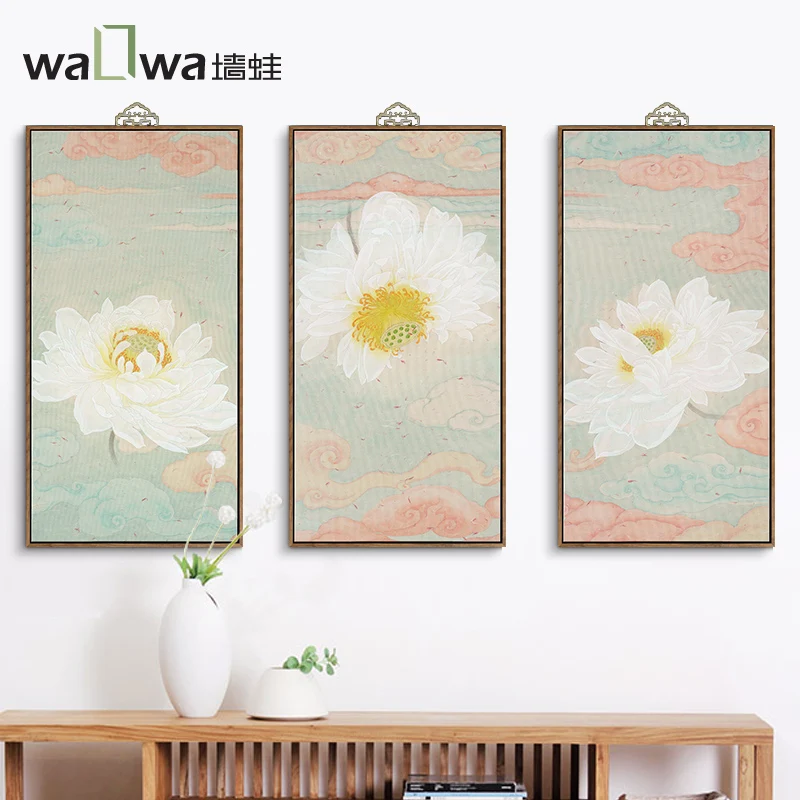 

The new Chinese style living room wall frog lotus decorative painting paintings of traditional vertical version of entrance trip