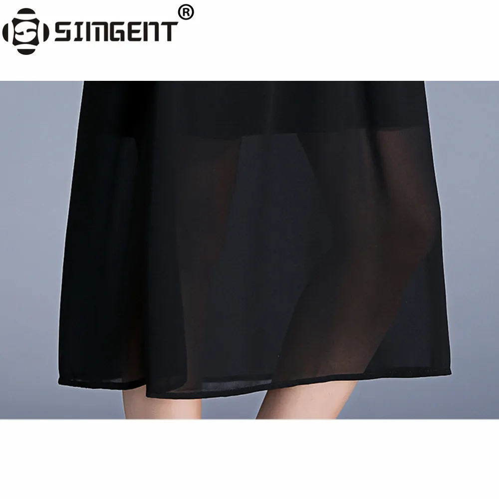 Женское шифоновое платье Simgent длинное трапециевидной формы с коротким рукавом