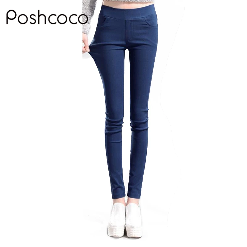 Poshcoco узкие брюки ярких цветов обтягивающие женские супер эластичные леггинсы 2017