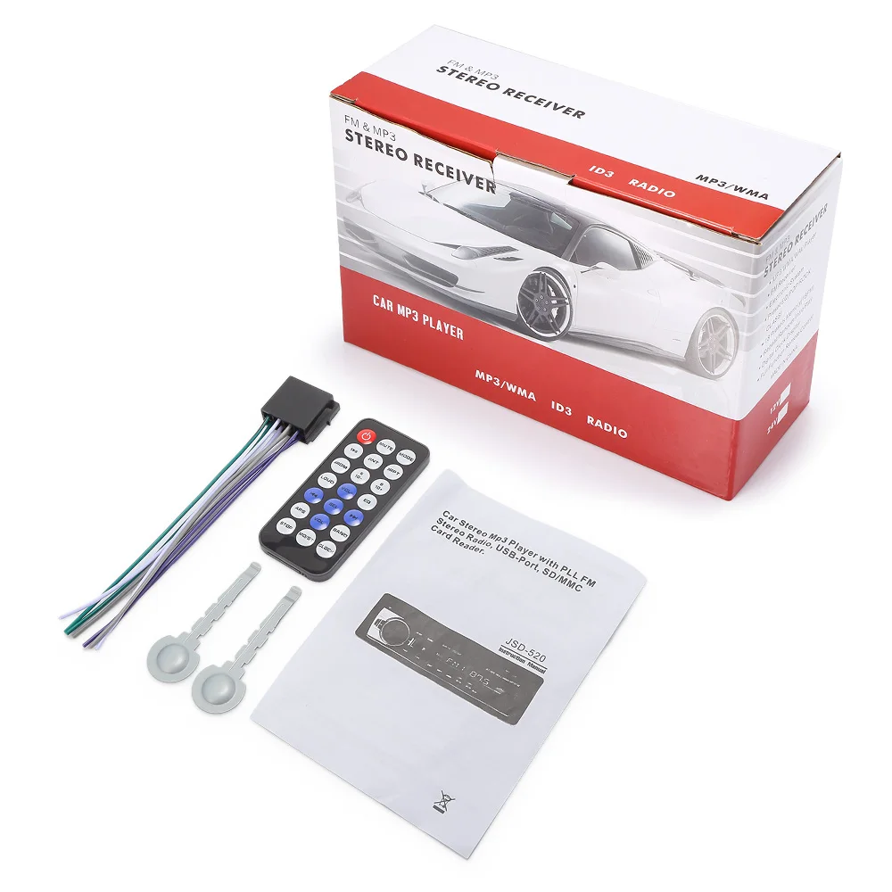 JSD 520 Автомобильный MP3 плеер Bluetooth 2 0 AC/DC 12 V в тире 1 Din автомобильный FM радио с