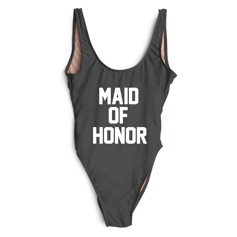 Новинка 2020 женский слитный купальник с надписью MAID OF HONOR летняя пляжная одежда