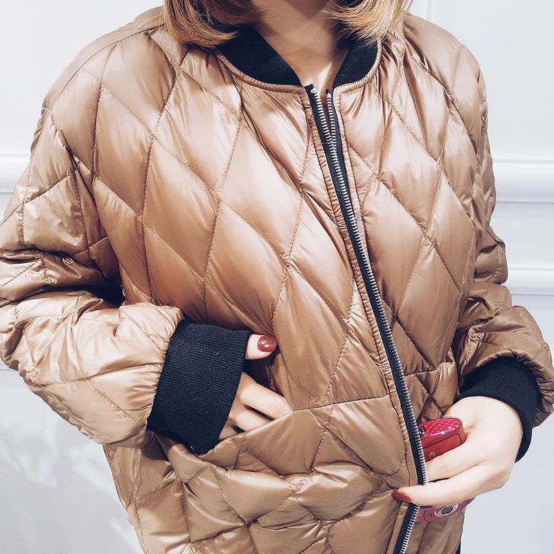 Ультратонкий легкий плед белый утиный пух куртки женские пуховики Верхняя