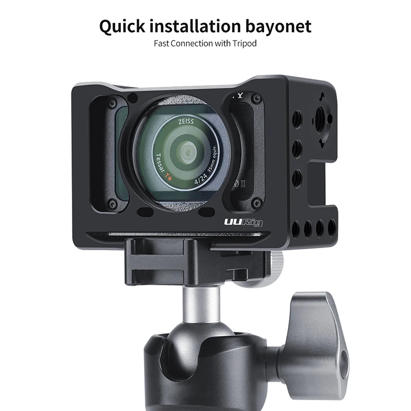 UURig клетка для камеры Sony RX0 II VlogMetal защитный держатель с холодным башмаком 1/4 3/8