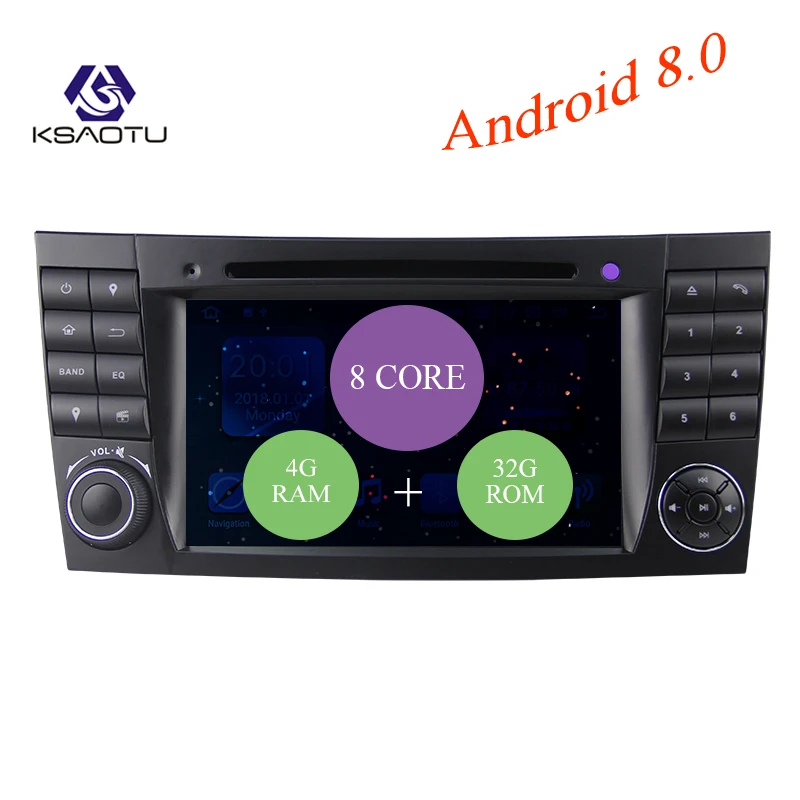 KSAOTU 7 &quotDAB + 4G Android 8 0 автомобильный DVD плеер SD GPS для Mercedes Benz E class W212 (2002