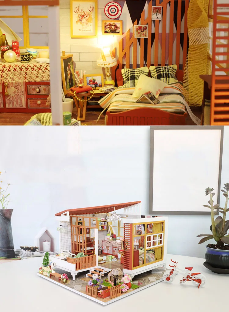 Кукольный дом ручной работы мебель Miniatura Diy кукольные домики миниатюрный кукольный домик деревянные игрушки для детей Взрослые подарок на день рождения