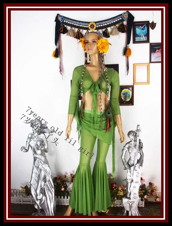 Топ для танца живота Прозрачная Тонкая расклешенная блузка 7 дюймов CF78