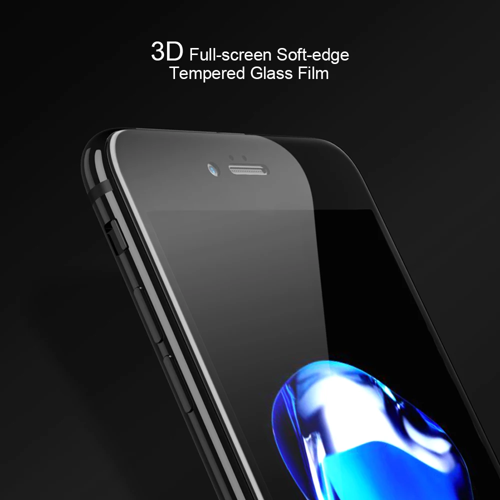 KISSCASE Full Screen Protector For iPhone X 6 6s Plus 7 8Plus Case Red Tempered Glass 3D Film Cover |