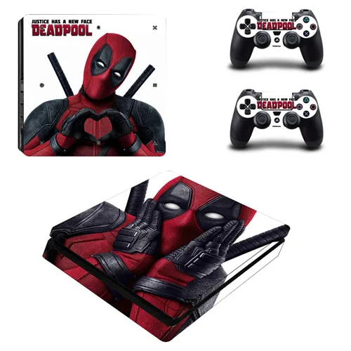 YSP4S-1442 Deadpool PS4 тонкая Наклейка защитная накладка наклейка для PS4 Slim консоль и контроллер винил - Цвет: YSP4S-1442