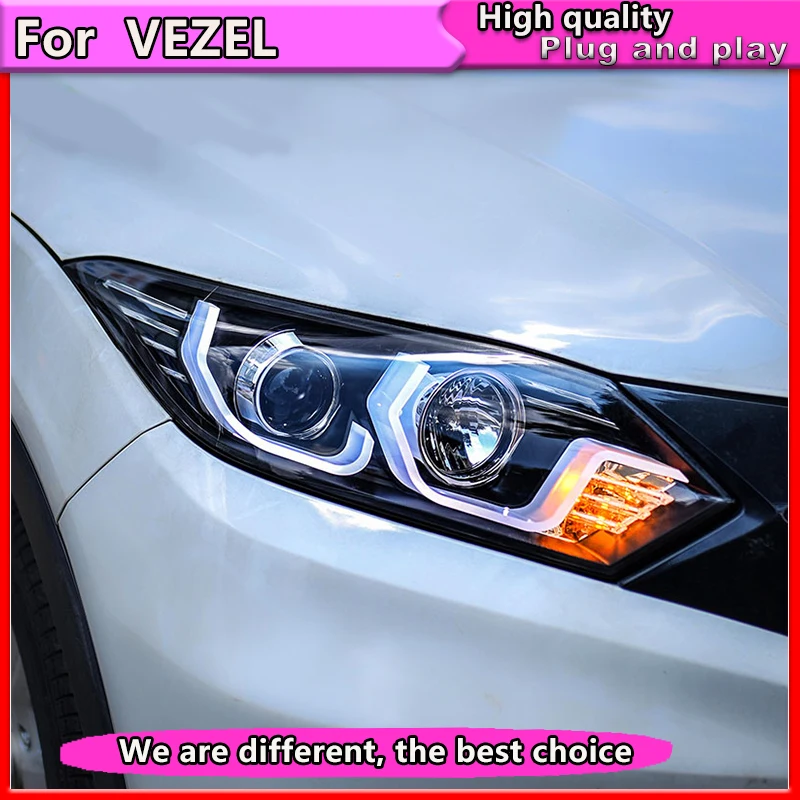 Автомобильный Стайлинг для honda HRV головной светильник s для VEZEL HRV светодиодный головной фонарь Ангел глаз светодиодный DRL передний светильник Биксеноновая линза ксенон HID