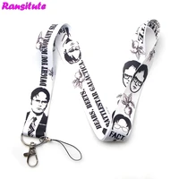 r195 the office tv show lanyard dwight schrute key id card gym mobile phone strap usb badge holder diy mobile phone lanyard