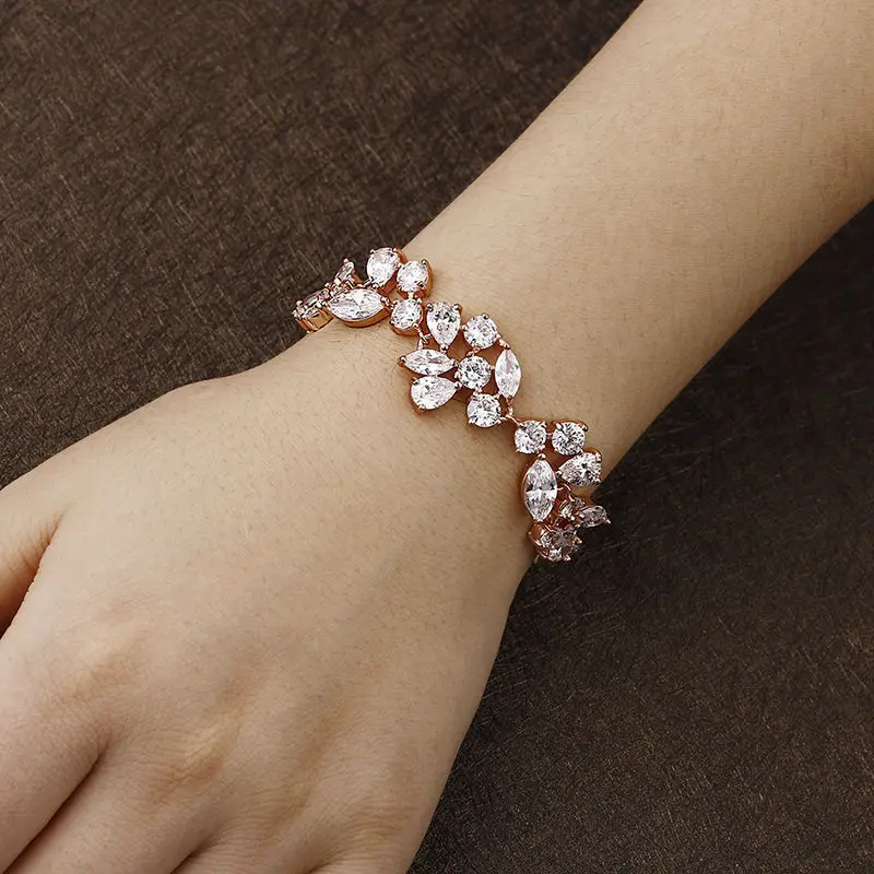 2017 модные браслеты для женщин очаровательные цвета розового золота с