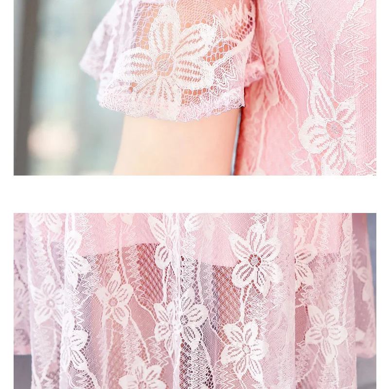 Новинка модное женское кружевное летнее платье новинка 2019 корейский элегантный