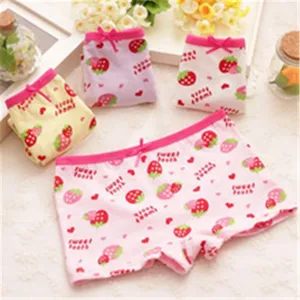 5 шт.Лот Симпатичные Клубничные трусики для девочек с бантом, детские брюки, красивое детское нижнее белье, Короткие хлопковые трусики для подростков, трусики для девочек