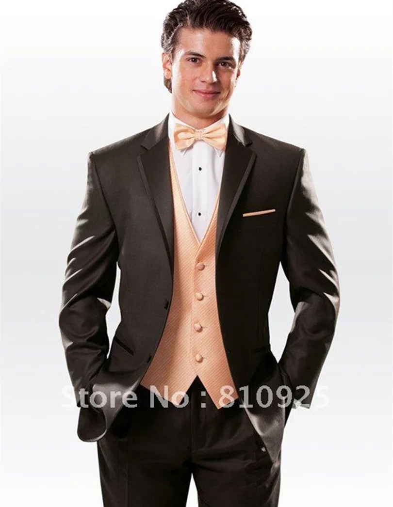 

Groom Wear Brown!Custom Made Tuxedos For Dinner/Wedding Suit Wool 3 Piece