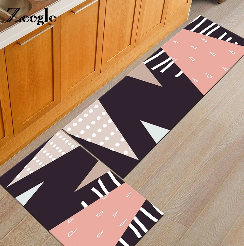 

Zeegle Long Kitchen Mat Bath Carpet Floor Mat Home Entrance Doormat Absorbent Bedroom Living Room Floor Mats Modern Kitchen Rugs