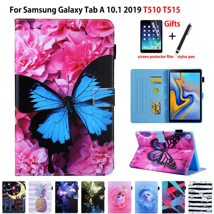 Чехол для Samsung Galaxy Tab A 10 1 2019 T510 T515 искусственная Обложка чехол планшета Модный с