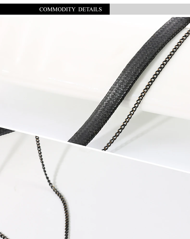 BAFFIN, Винтажное колье, кристаллы от Swarovski Elements, черная кожа, Двойная Цепочка, ожерелья для женщин, вечерние,, трендовые ювелирные изделия