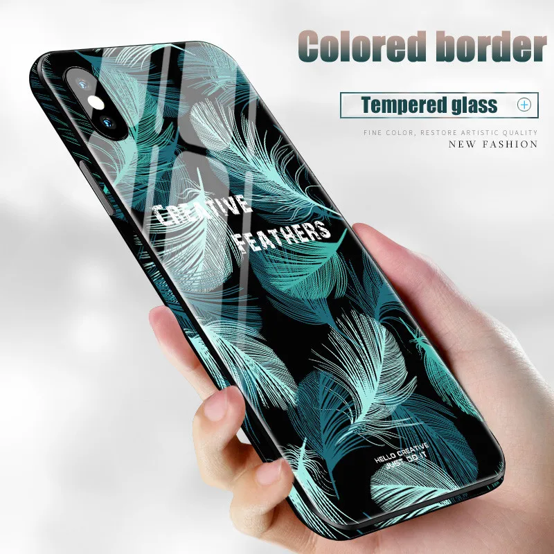 KAVA новый роскошный красивый стеклянный материал чехол для iPhone X 10 XR XS MAX 6 S 7 8 plus
