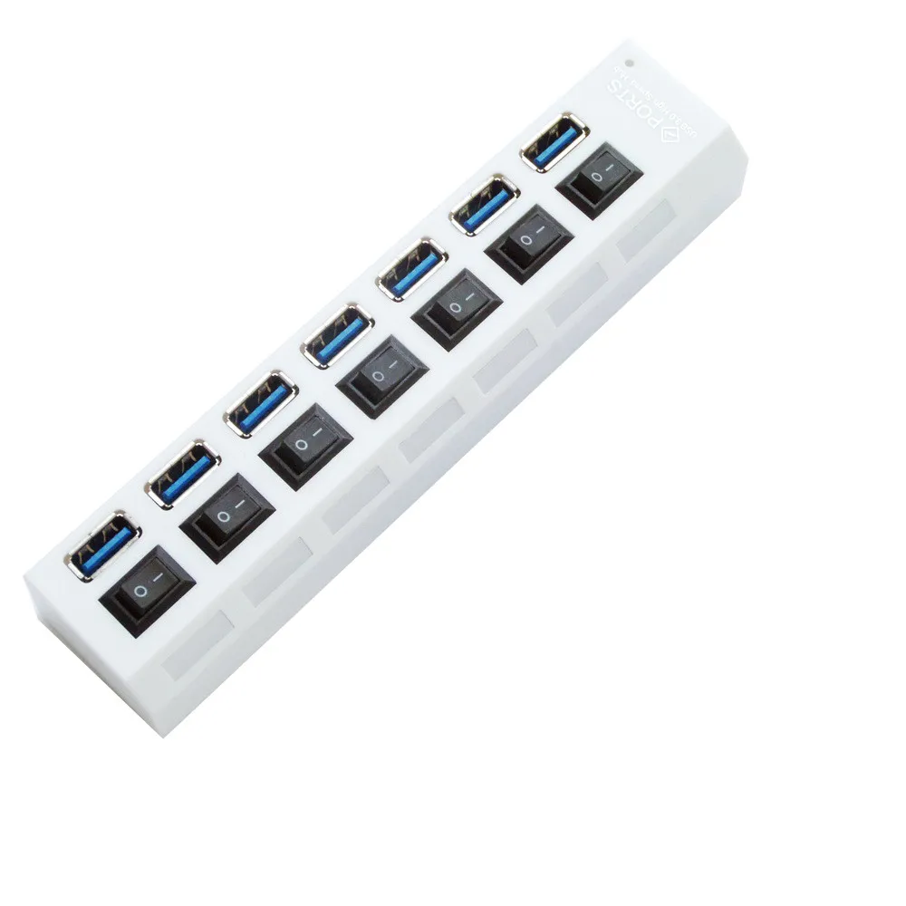 Высокоскоростной 7 портовый USB 2 0 мульти концентратор зарядного устройства +